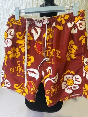 Iowa State Cyclones Maroon Floral Hybrid Swim Shorts